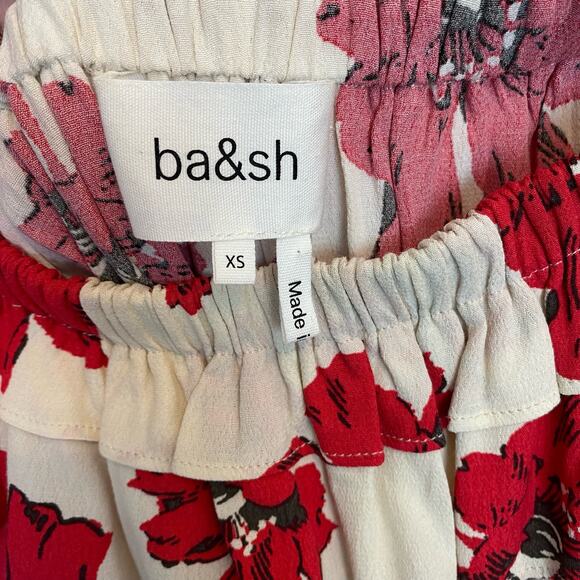 ba&sh kiara Off the Shoulder Floral Mini Dress, size XS - Picture 4 of 4